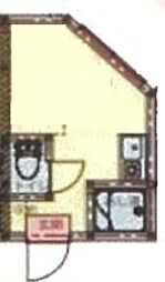 ゴールデンヒルズ 1階ワンルームの間取り