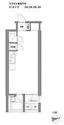 ラグゼナ東高円寺 ワンルームの間取図画像