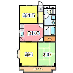 ハピネスいづみ 3DKの間取図画像