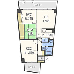 アイランドシティインフィニガーデンE棟 3LDKの間取図画像