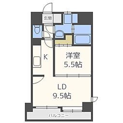 ルピエ大濠 1LDKの間取図画像