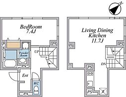 リーガランド武蔵小山アネックス 4階1LDKの間取り