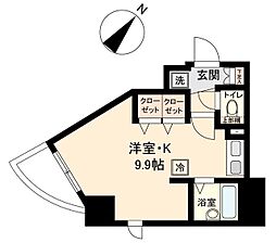 HF国分寺レジデンス ワンルームの間取図画像