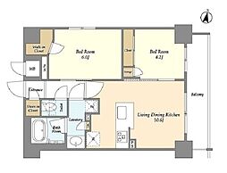 テラス南千住 5階2LDKの間取り