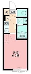 シュシュフルール 1Kの間取図画像