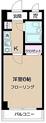 日神パレステージ町田 1Kの間取図画像