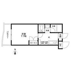 ウィスタリア.2 1Kの間取図画像