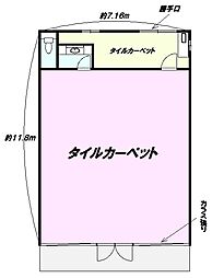 黒沢ハウス ワンルームの間取図画像