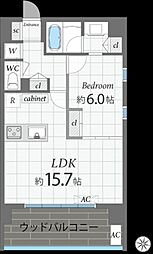 ナビールコート警固 1LDKの間取図画像