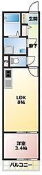 グリッター香椎 1LDKの間取図画像