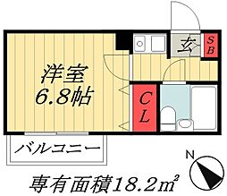 東京メトロ東西線 浦安駅 徒歩16分の賃貸マンション 3階1Kの間取り