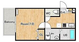 (仮称)ジーメゾン藤沢 1Kの間取図画像