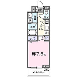 サリタエレガンテ 1Kの間取図画像