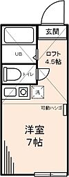 東白楽ラ・フロリディータ ワンルームの間取図画像
