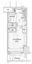THEパームス東武練馬 1Kの間取図画像