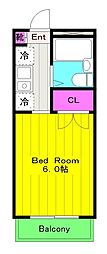 ベル・メランジェ 1Kの間取図画像