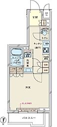 ルーブル川崎鷺沼 1Kの間取図画像