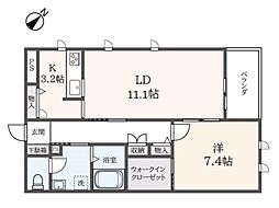 ピエーノ湘南石川 1LDKの間取図画像