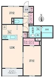Belle Lead 大倉山 2LDKの間取図画像