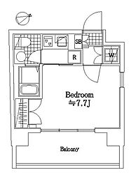 プレール・ドゥーク東京ベイ3 1Kの間取図画像