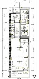 アクサス東京ウエスト練馬 1DKの間取図画像