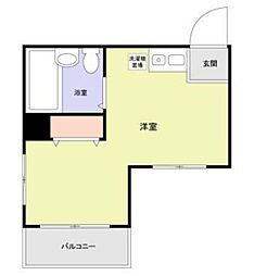 グリーンヒルズ良2 ワンルームの間取図画像