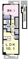 K&Aアヴェニュー 1LDKの間取図画像