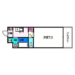 カーライル堺市駅前 1Kの間取図画像