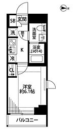 プレール・ドゥーク豊洲スクエア 1Kの間取図画像
