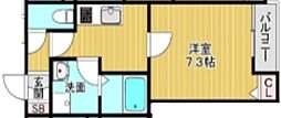 ランドレーヴ尼崎 1Kの間取図画像