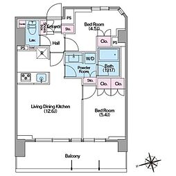 COMFORIA東新宿ステーションフロント 2LDKの間取図画像