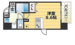 JR東海道・山陽本線 三ノ宮駅 徒歩5分の賃貸マンション 10階1Kの間取り