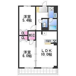 サン・リヴァージュ岸和田 2LDKの間取図画像