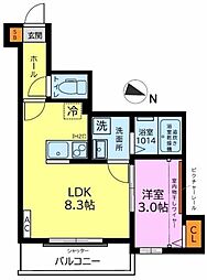 ガーデンヒルズ宮原 1LDKの間取図画像