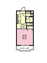 エスプリ1 1DKの間取図画像