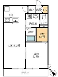 グランソレイユ西登戸 1LDKの間取図画像
