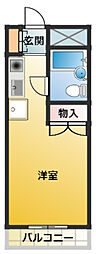 トーケンフラット ワンルームの間取図画像