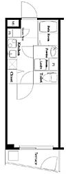 TheFusion中村橋 1Kの間取図画像
