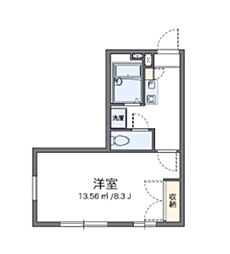 レオパレス麻生川 1Kの間取図画像