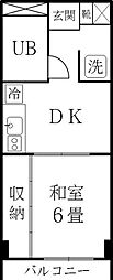 ハイツリバースター 1DKの間取図画像