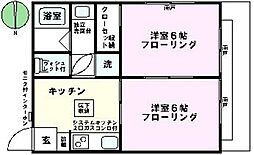 フェリース中原 2Kの間取図画像