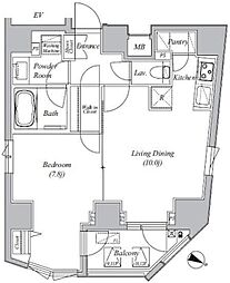 カーサスプレンディッド・ラ・プリュス元赤坂 11階1LDKの間取り