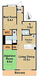 ファインクレスト若葉台 2SLDKの間取図画像