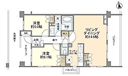 パークハウス杉並高井戸 2LDKの間取図画像