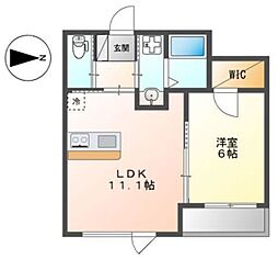 UnivalyBlueshallowsハマヨシ 1LDKの間取図画像