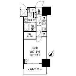 パークリュクス白金高輪 1Kの間取図画像