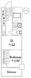 パレステージ西新井みどり公園 1DKの間取図画像