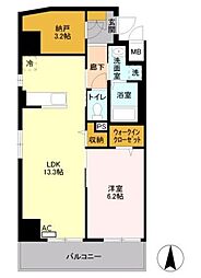 A8 1LDKの間取図画像