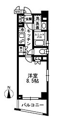 レジディア中落合-A 1Kの間取図画像