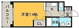 エンクレスト福岡 1Kの間取図画像